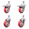 Service Caster 4 Inch Red Polyurethane Swivel 12mm Stem Caster Total Lock Brake SCC, 2PK SCC-TSTTL20S414-PPUB-RED-M1215-2-S-2 - alternate 4